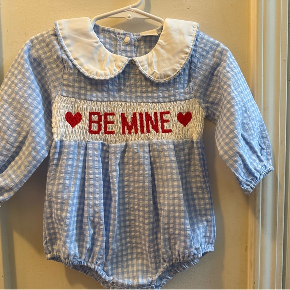 New Smocked Valentine’s Romper - Picture 3 of 11